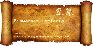 Biswanger Marietta névjegykártya